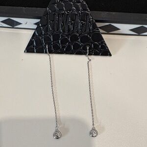 Silver Drop Chain Earrings